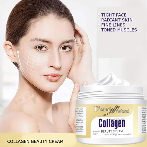 Miniatura 5 de DISAAR Beauty Crema de colágeno para frente y cuello, líneas de sonrisa, arrugas, manchas faciales, piel seca, músculos débiles para mejorar tu