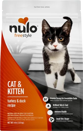 Miniatura 12 de Nulo FreeStyle Alimento para gatos y gatitos alto en proteínas, receta de pavo y pato - Alimento seco natural para gatos sin granos con ácidos