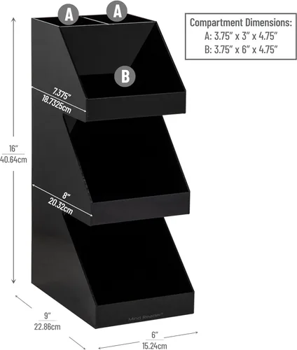 Miniatura 3 de Mind Reader Estación de utensilios y condimentos de té y café, organizador de encimera, barra de café, cocina, 6 pulgadas de largo x 9 pulgadas