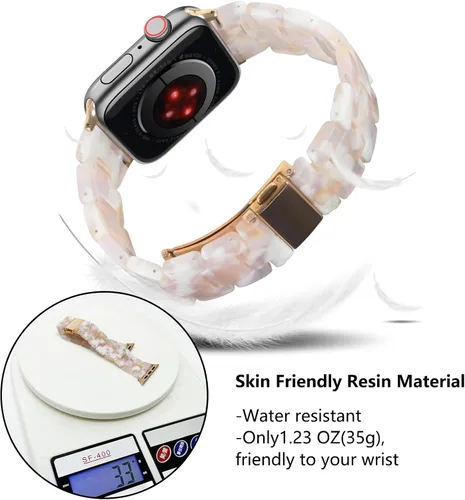 Miniatura 2 de Cocostarke - Correa de reloj de resina compatible con Apple Watch de 1.496 in, 1.575 in, 1.614 in, 1.654 in, 1.732 in, 1.772 in, correa de luz