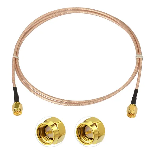 Miniatura 3 de Bingfu SMA macho a SMA macho RG316 Cable de puente coaxial 3.3 ft 3 pies para LNA de bajo ruido RTL SDR Dongle ADS-B receptor VNA analizador de red