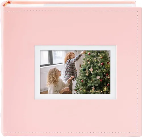 Miniatura 14 de Golden State Art, álbum de fotos de cuero sintético con capacidad para 200 fotos de 4 x 6 pulgadas con espacio para escribir notas, ideal para bodas