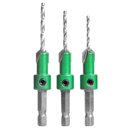 Juego de 3 brocas avellanadoras combinadas, brocas avellanadoras cónicas #6, #8, #10, broca de acero de alta velocidad para fregadero de acero de