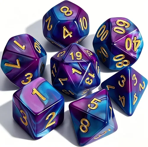 Miniatura 12 de CiaraQ DND Juego de Dados Poliédricos para Dungeons and Dragons RPG MTG Juegos de Mesa de Rol - con 1 Bolsa de Dados (Aguamarina + Brillantina)