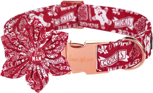 Miniatura 12 de Unique style paws Collar de perro para el día de San Valentín con lazo de flores, collar de cachorro de corazón azul, el mejor regalo para niños