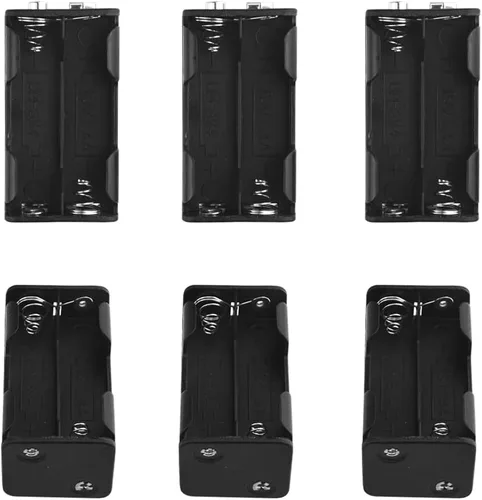 Miniatura 5 de WMYCONGCONG Paquete de 5 4 soportes de batería AA de 1.5 V con clip de batería con cable tipo I Conector a presión estándar (4AA) para tiras LED
