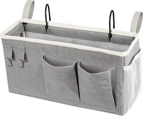 Miniatura 8 de Loghot Organizador de Cabecera/Bolsa de Almacenamiento de Cabecera Organizador Colgante para Literas y Camas de Hospital, Rieles de Cama de 1 pieza