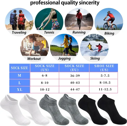Miniatura 2 de ATBITER Ankle Socks Women's With Cushioned Athletic Running No Show Low Cut Tab Socks 6-Pairs