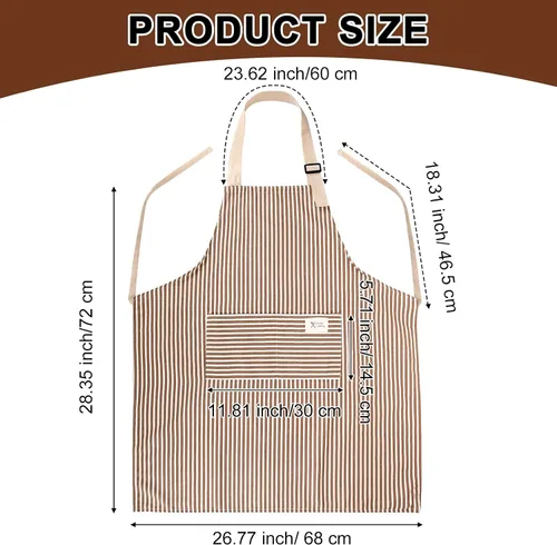 Miniatura 2 de Janmercy 24 delantales para mujeres y hombres con 2 bolsillos, delantal de cocina de lino, delantal ajustable para chef, delantales a granel unisex