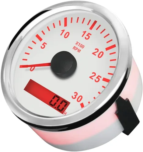 Miniatura 3 de ELING Tacómetro medidor de RPM con medidor de horas para coche, camión, barco, yate, 0-3000 rpm, 3.346 in con retroiluminación