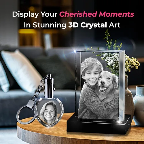 Miniatura 7 de 3D innovation Foto de cristal 3D, regalos conmemorativos personalizados para mamá, papá, esposa, hombres, mascotas, imagen de vidrio personalizada
