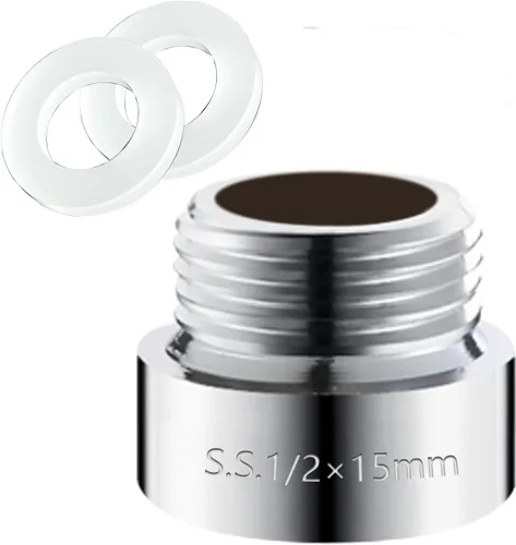 Miniatura 17 de 2 unids 0.787 in extensión de brazo de ducha, acoplador de brazo de ducha, brazo de extensión de cabezal de ducha de acero inoxidable de mano