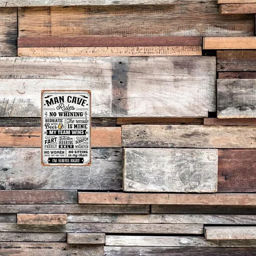 Miniatura 7 de Letrero de reglas de la cueva de hombre, divertido decoración de cueva de hombre, retro, de metal, letreros de metal Mancave para hombres
