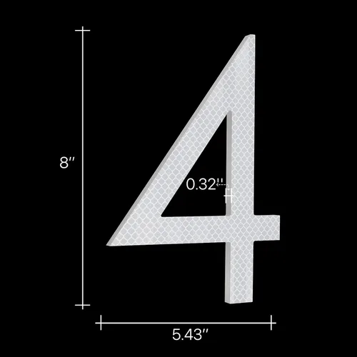 Miniatura 6 de Números Reflectantes de 8 Pulgadas para Dirección en Casa, Números de Casa Modernos de Metal Negro para Dirección en la Calle, Números de Casa