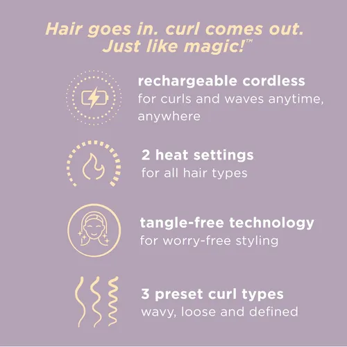Miniatura 2 de INFINITIPRO by Conair Curl Secret MINI - Rizador automático de 1/2 pulgada, rizador de pelo inalámbrico para todo tipo de cabello y longitudes