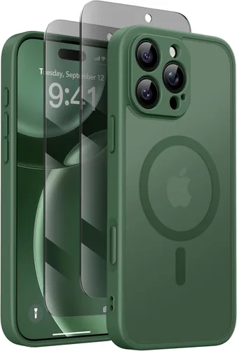 Miniatura 17 de GolbinBox Funda magnética para iPhone 15 Pro, compatible con MagSafe, protección completa de la cámara, protector de pantalla de privacidad
