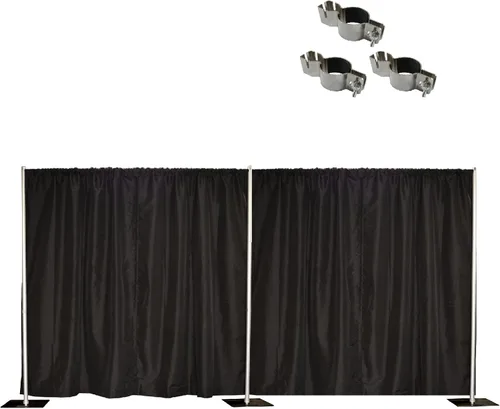 Miniatura 6 de Kit de telón de fondo de tubo y cortina de 8 x 20 pies en tela de primera calidad (8 x 20 pies, negro) versión mejorada