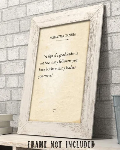 Miniatura 7 de Gandhi - Un signo de un buen líder – Cita de página de libro literario, impresión de página de libro de literatura inspiradora, regalo