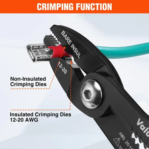 Miniatura 6 de ValueMax Herramienta pelacables 4 en 1, pelacables, crimpadora de cables, herramienta de crimpado de cables, alicates multifuncionales