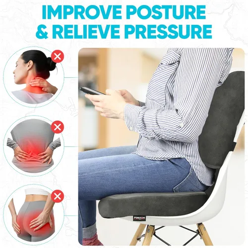 Miniatura 5 de FORTEM Cojín para Silla de Oficina, Cojín para Silla de Oficina, Almohada de Apoyo Lumbar para Silla de Oficina, Espuma Viscoelástica para Aliviar