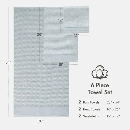 Miniatura 6 de Madison Park Spa Waffle - Juego de toallas de lujo 100 % algodón, tejido de gofre de textura premium, altamente absorbente, secado rápido, ropa