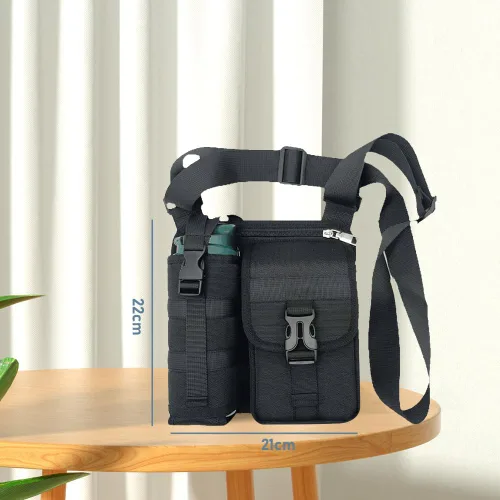 Miniatura 4 de Bolsas de hombro con soporte para botella de agua, bolsa cruzada para botella de agua, bolsa cruzada para deportes al aire libre, Azul, Bolsa