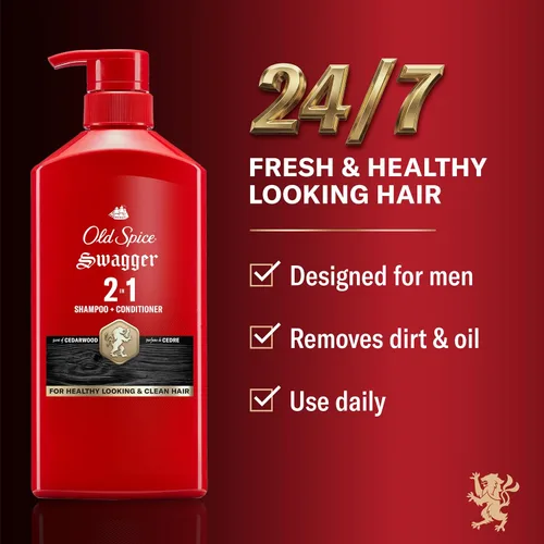 Miniatura 2 de Old Spice Swagger 2-en-1 Set de Champú y Acondicionador para Hombres, Aroma a Cedro y Lima, Cabello Más Saludable, Más Lleno, Más Hidratado, Calidad