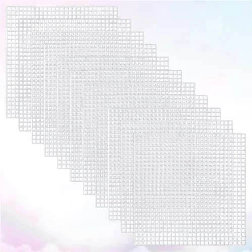 Miniatura 3 de Totority Hojas de lona de plástico, 30 piezas de malla de bordado blanco de 3.14 x 3.14 pulgadas para proyectos de punto de cruz para proyectos