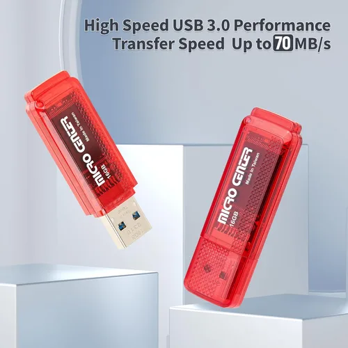 Miniatura 2 de Micro Center SuperSpeed - Paquete de 2 memorias USB 3.0 de 16 GB, unidad para almacenamiento de datos del tamaño de una goma de mascar