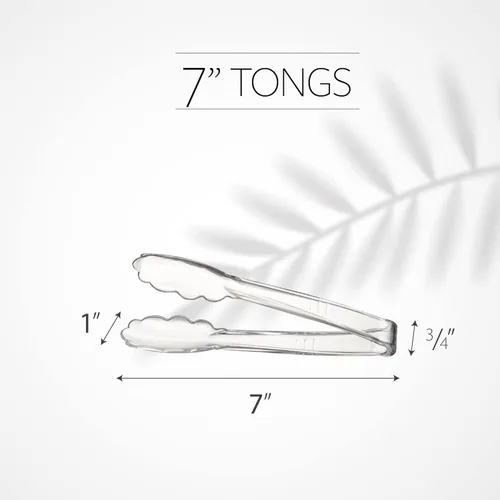 Miniatura 6 de [Pinzas Transparentes de 7.5 Pulgadas] Pinzas para servir Plasticpro de 7.5 pulgadas, resistentes y reutilizables, para cocina y barbacoa