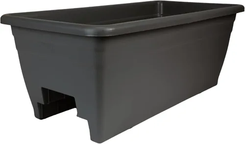 The HC Companies Caja de Plantación para Barandilla de Cubierta con Tapones de Drenaje Removibles - Caja de Flores de Plástico Liviana y Resistente