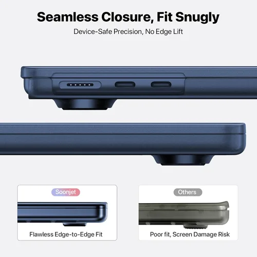 Miniatura 7 de Funda compatible con MacBook Air de 13 pulgadas M5 M4 M3 M2 2026 2025-2022, [color oficial 100% coincidencia] Funda protectora rígida para laptop +