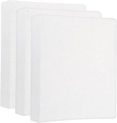 PATIKIL Lienzos de pintura de lino para pintura, paquete de 3 paneles cuadrados de madera de 4 x 4 pulgadas, paneles de lienzo de arte en blanco