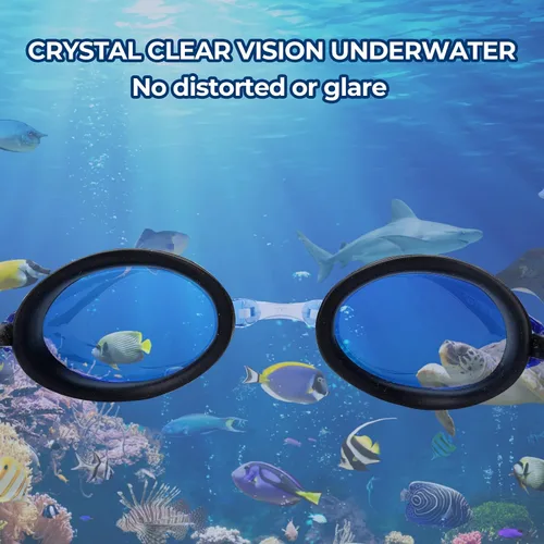 Miniatura 3 de Zetaproswim School Gafas de natación, gafas de natación para adultos, mujeres y hombres, antivaho anti-UV, sin fugas, 1 paquete Azul