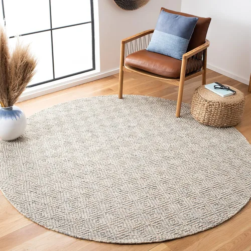 Miniatura 21 de SAFAVIEH Colección Natura - Alfombra decorativa de 2 x 3 pies, azul, lana hecha a mano, ideal para áreas de alto tráfico en entrada, sala de estar