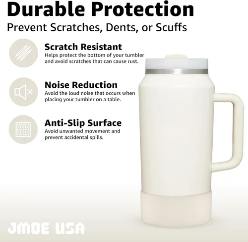 Miniatura 2 de Jmoe USA Bota para vaso Stanley Quencher H2.0 FlowState de 64 onzas con asa, silicona sin BPA, protector de manga para la parte inferior de la taza