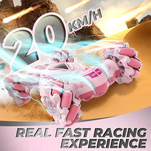 Miniatura 8 de Dysaim Gesture RC Car, juguete de acrobacias RC con detección de gestos para niños de 6 a 12 años, control remoto de mano 4WD de 2.4 GHz con luces