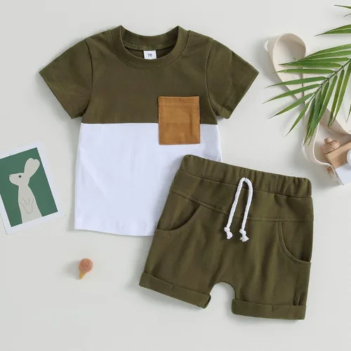 Miniatura 2 de Conjunto de camiseta de manga corta para bebé niño y niña, camiseta de manga corta, pantalones cortos casuales, ropa para recién nacidos, 6, 12, 18