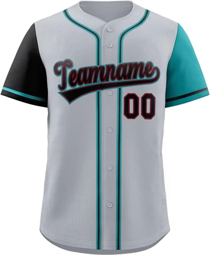 Miniatura 111 de Camisetas de béisbol personalizadas con botones de manga corta, número de nombre cosido personalizado / impreso para adultos y jóvenes