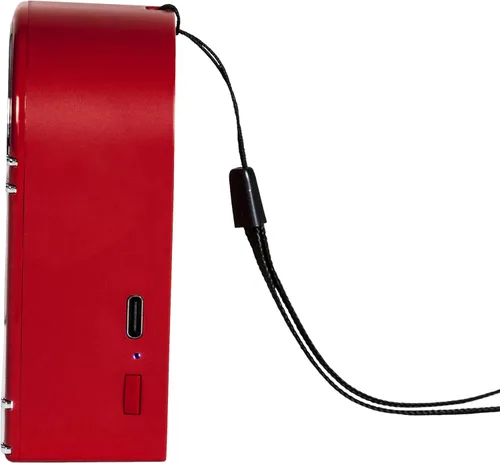 Miniatura 9 de Crosley CR3046A-RE Mini Jukebox Altavoz Bluetooth portátil con luces LED y micrófono, rojo