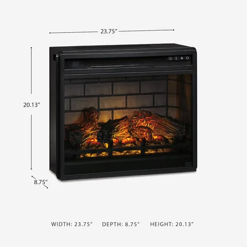 Miniatura 7 de Signature Design by Ashley Inserto de Chimenea Infrarroja Eléctrica de 24" con Control Remoto, Negro