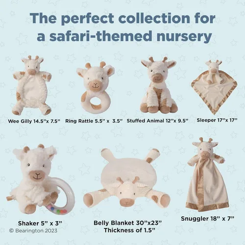 Miniatura 4 de Bearington Lil' Lofty - Sonajero de jirafa de 5.5 pulgadas, sonajeros suaves para 0 a 6 meses y anillo de jirafa de peluche, juguetes para bebés