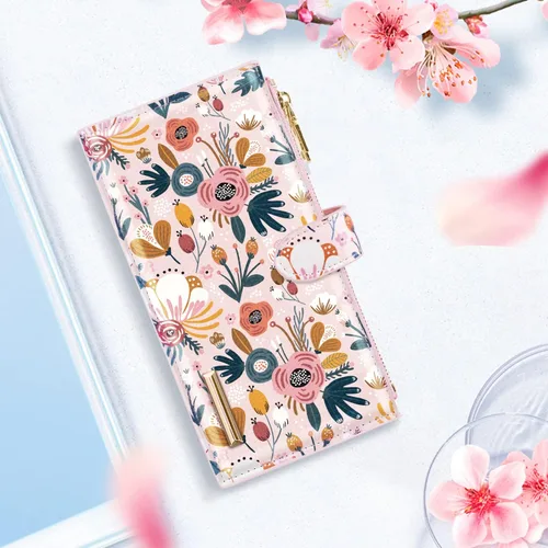 Miniatura 7 de Billetera de gran capacidad con bloqueo RFID para mujer, organizador multitarjetas, billetera plegable para mujer con bolsillo con cremallera