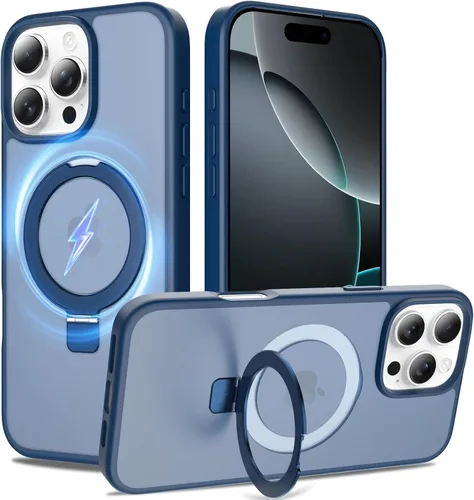 Miniatura 22 de Funda con soporte ultra magnético para iPhone 17 Pro Max [protección militar contra caídas] [compatible con MagSafe] a prueba de golpes, translúcida