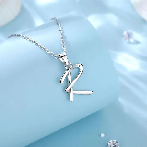 Miniatura 92 de EUDORA Collares de plata esterlina con inicial para mujer, regalos clásicos de 26 letras sin cuello para niñas, hermana, madre hija, cadena de 18