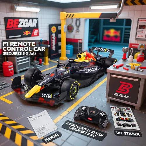 Miniatura 3 de BEZGAR Auto de control remoto F1 - Auto de juguete Rb18 con licencia oficial, vehículo modelo 1:18, RC de carreras F1 de 2.4GHz para niños, niñas