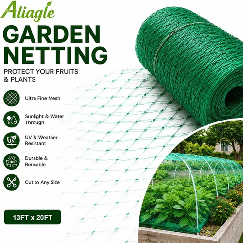 Miniatura 2 de Red para pájaros para protección del jardín, red de malla verde reutilizable para fresas, arándanos, verduras, árboles frutales y camas de jardín 13