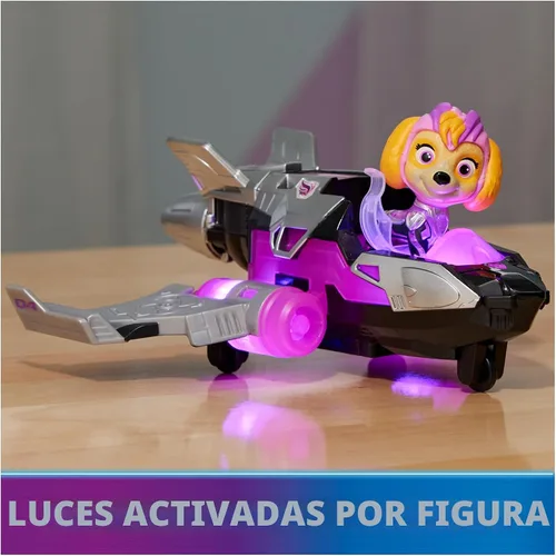 Miniatura 2 de Paw Patrol: The Mighty Movie, juguete de avión con figura de acción Skye Mighty Pups, luces y sonidos, juguetes para niños y niñas mayores de 3 años