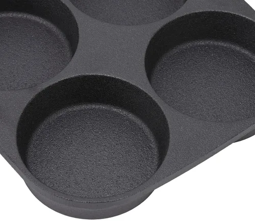 Miniatura 7 de Sartén para tortillas, sartén para huevos de 4 tazas con mango de madera para desayuno, panqueques, tortillas