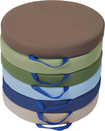 Factory Direct Partners SoftScape - Cojines redondos de suelo para aula de 15 pulgadas con asas; asiento flexible para guardería, preescolar, sala